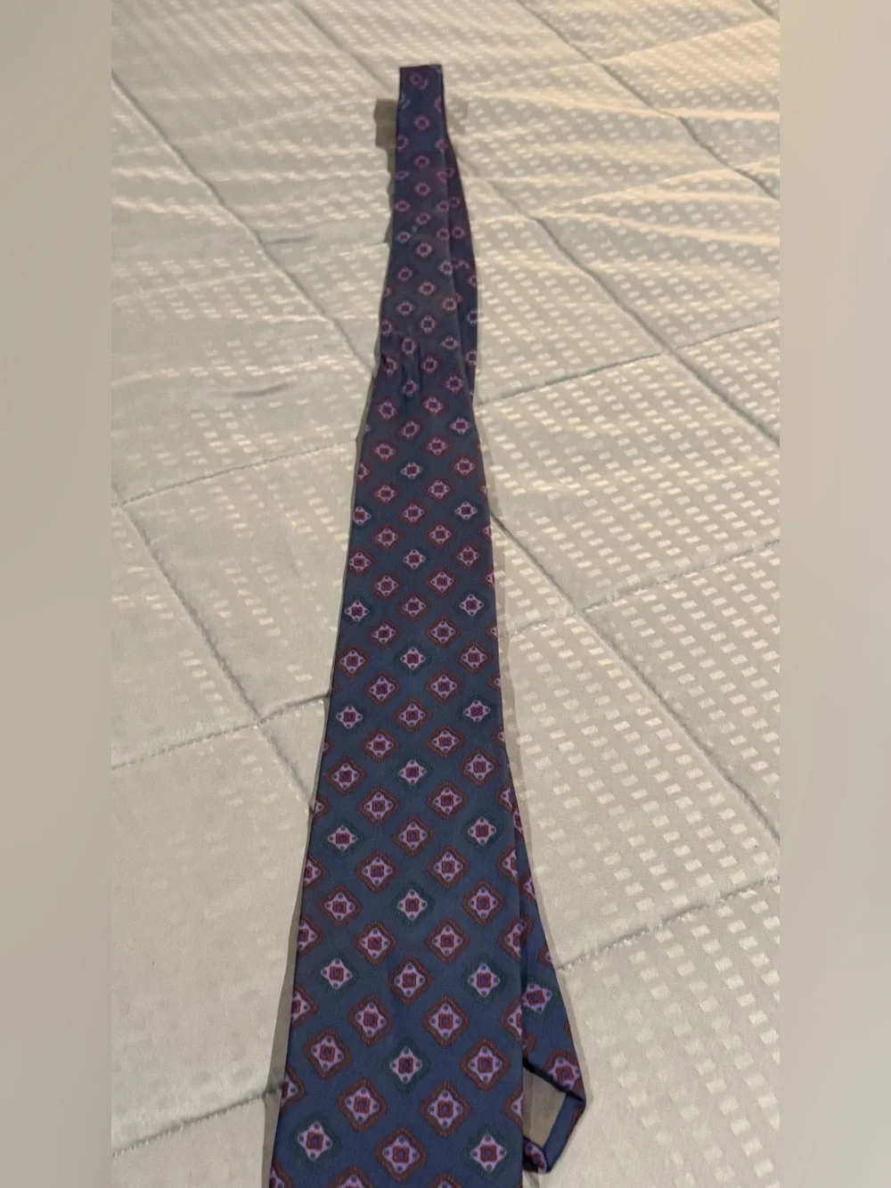 Classic Men's Blue Patterned Silk Tie